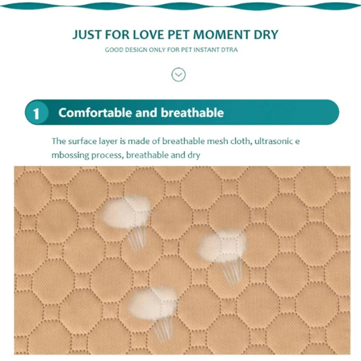 Beige washable dog mat for bathroom, furniture, and vehicle protection - absorbent pee pad