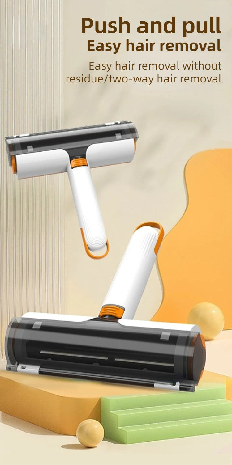  Reusable pet fur remover roller with easy grip handle