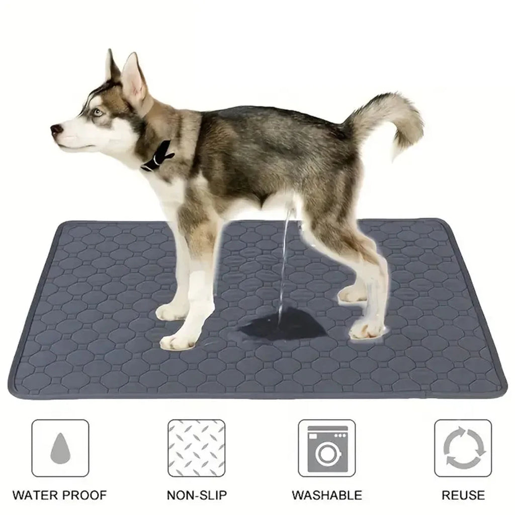 Beige washable dog mat for bathroom, furniture, and vehicle protection - absorbent pee pad