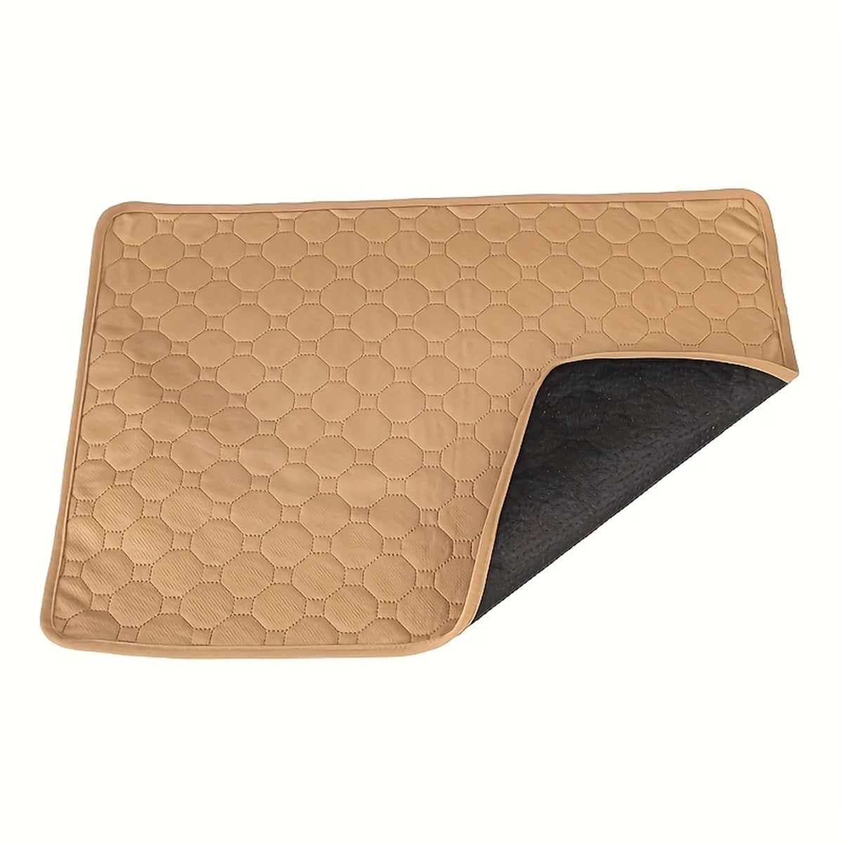 Beige washable dog mat for bathroom, furniture, and vehicle protection - absorbent pee pad