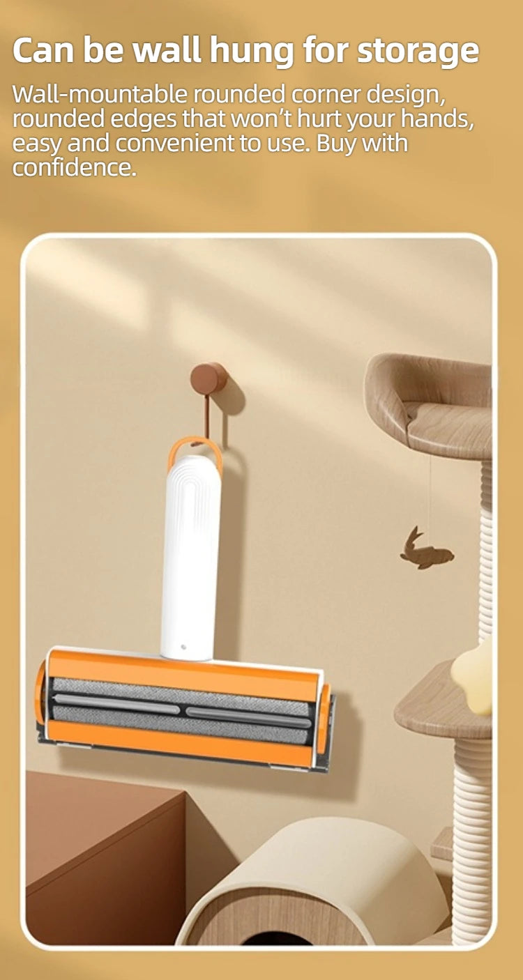  Portable pet lint roller cleaning pet hair from carpet