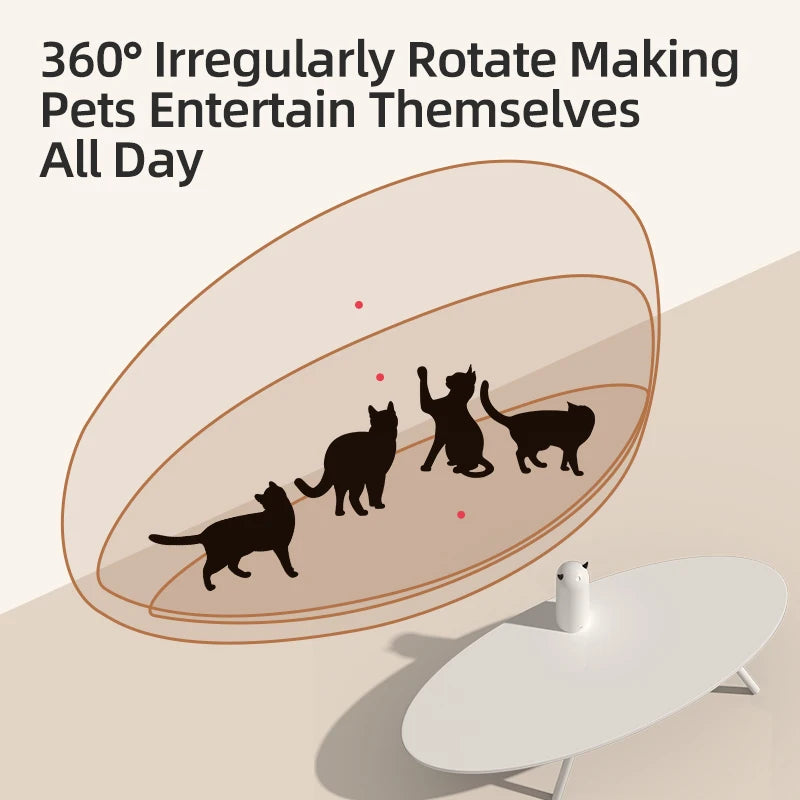 Automatic cat toy with laser pointer for indoor play