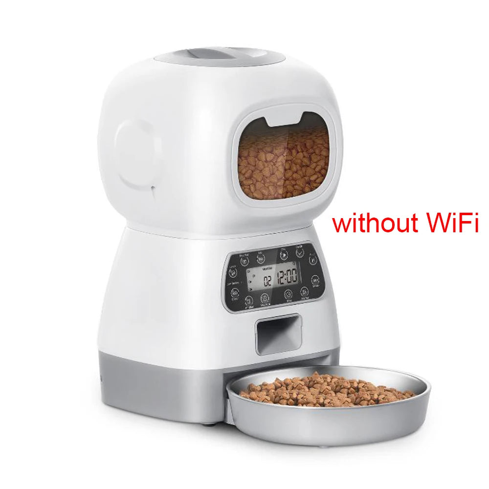 Automatic pet feeding system with remote scheduling