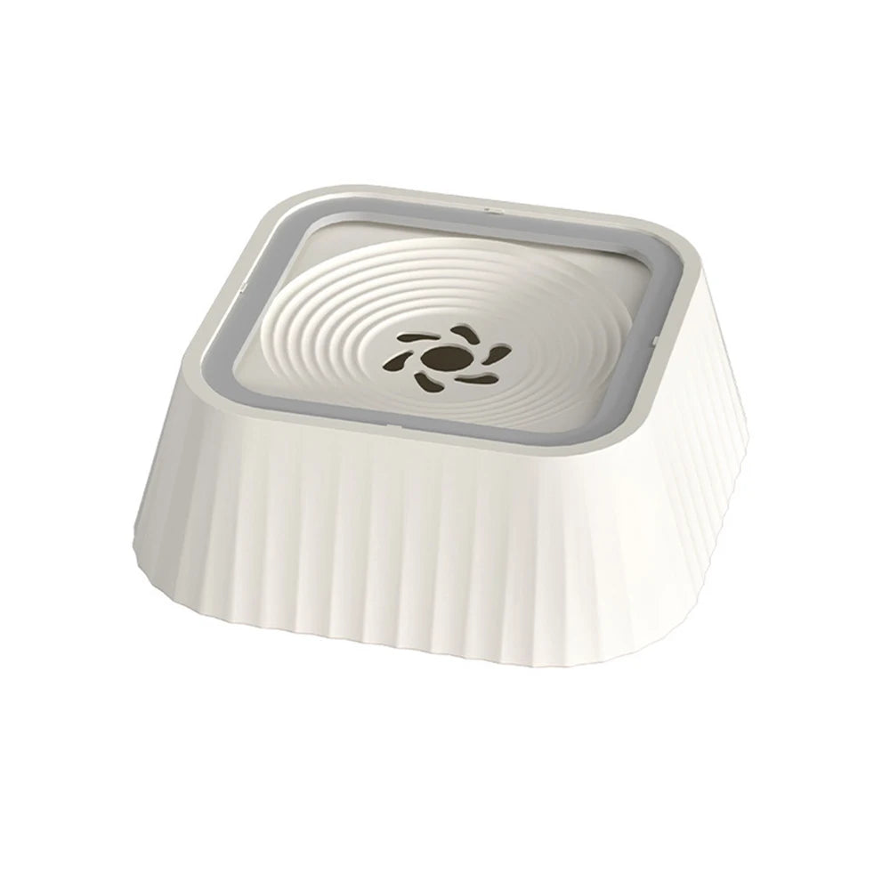 Large capacity pet water bowl with spill prevention